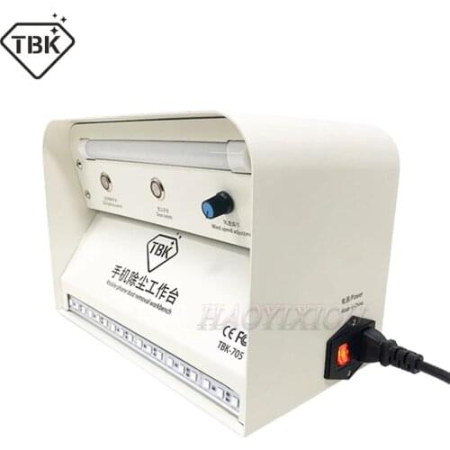 Mini Desktop Mobile Phone Dust Removal Workbench TBK-705 Dust Free Clean Room Cleaner For Mobile Phone LCD Repair With Blue Lamp