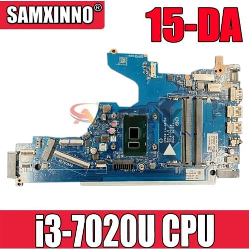 Original For HP 15-DA Laptop Motherboard With SR3TK (Intel Core i3-7020U) EPK50 LA-G07DP DDR4 MB 100% Tested Fast Ship