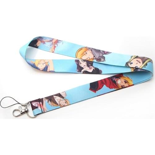 ZF542 1pcs Anime Fullmetal Alchemist Creative Lanyard Badge ID Lanyards Mobile Phone Rope Key Lanyard Neck Straps Accessories