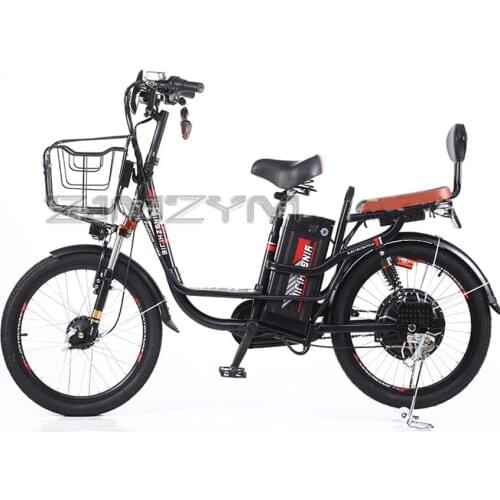 22 Inch Adult Electric Bicycle 48v10ah-20ah Lithium Battery Front Drum Rear Expansion Brake 350W Motor+Turning/Brake Light
