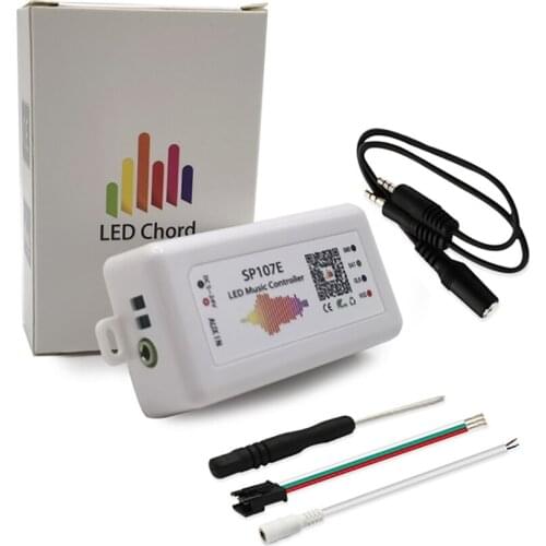 SP107E Bluetooth-compatible LED Music Controller Full Color Pixel IC Controllers by Smart Phone APP for WS2812B WS2811 LED Strip