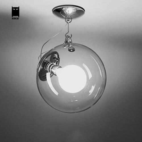 Clear Glass Bubble Shade Ceiling Light Fixture Modern Nordic Globe Hanging Lamp Luminaria Hallway Corridor Balcony Dining Room
