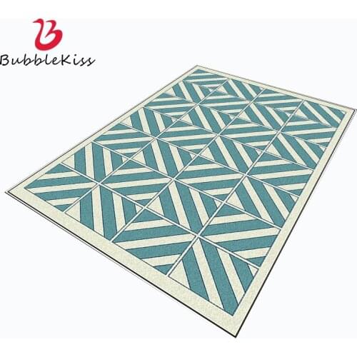 Bubble Kiss Modern Geometric Pattern Rugs For Bedroom Green Non-Slip Bedroom Decor Carpet Comfortable Bedside Area Rugs Hot Sale