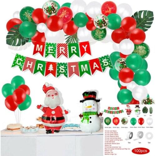 Xmas Garland Arch Banner Christmas Balloon Party Decor Foil Confetti Festival Decoration