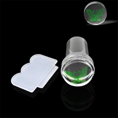 2.4cm Mini Transparent Jelly Nail Art Stamper Scraper Set DIY Polish Design Print Silicone Stamp Stamping Tools