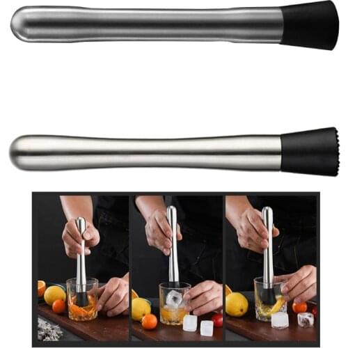 X7AB Omnipotent 8.26/8.46Inches Stainless Steel Fruit Crusher, Lemon Hammer Stirred for Delicious Mojitos and Drinks