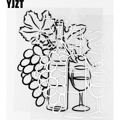 YJZT 12.6×15.5CM Personality Wine Vinyl Decals Car Stickers Creative Body Styling Black/Silver 20B-0111