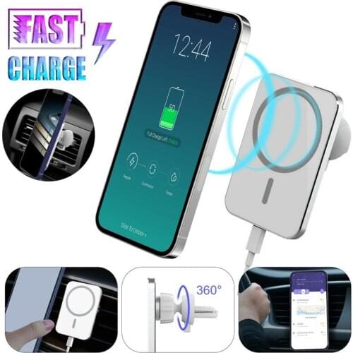 15W Macsafe Charger For iPhone 12 Pro Max Mini Mac Safe Magnetic Car Phone Holder Mag Fast Safe Wireless Charging Magnet Sticker