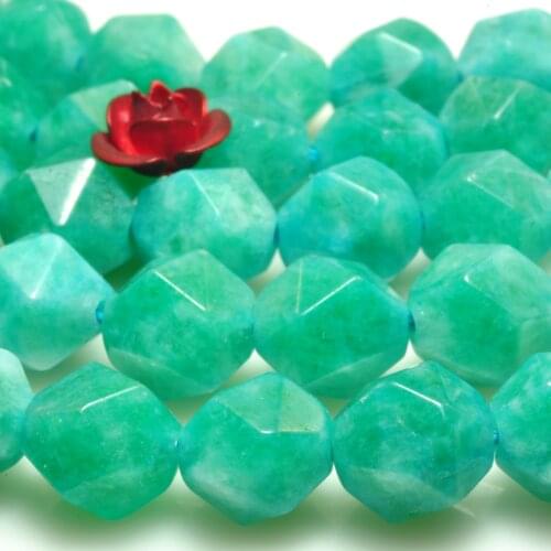 Green Jade Star Cut Faceted Nugget Loose Beads Wholesale Gemstone Semi Precious Stone Bracelet Necklace Diy Jewelry Making