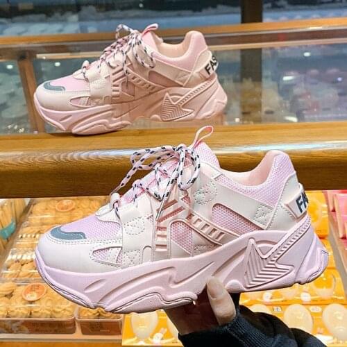 2021 New Womens Chunky Sneakers Thick Bottom Platform Vulcanize Shoes Fashion Breathable Casual Shoe for Woman sneakers