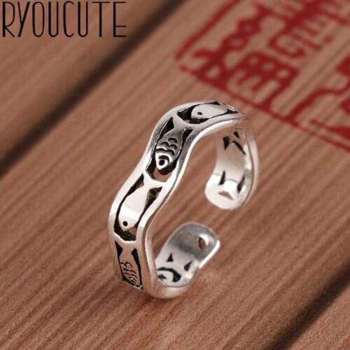 2020 HOT SALE Boho Real Silver Color Fish Rings For Women Wedding Finger Ring Charm Jewelry New