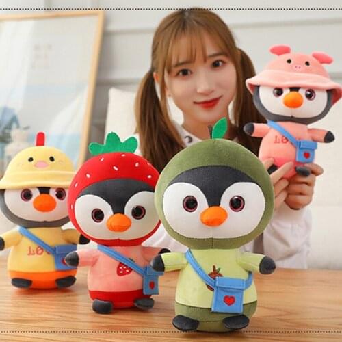 1pc 25/35cm Cute Transform Penguin Plush Toys Soft Stuffed Dinosaur Rabbit Bear Dolls for Children Baby Birthday Gift