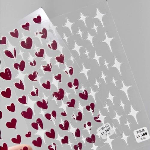 1pcs Tomoni thin tough 386 Moji hot manicure sticker Japanese sticker 5D nail sticker red love star