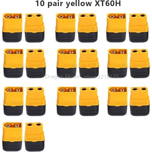 10 Pairs Amass XT60+ XT60HBullet Connectors Male Female Power Plugs Power RC LV Lipo Battery Motor 3D printer