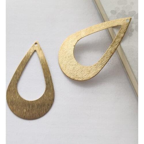 10pcs/Lot Elegant Open Waterdrop Tear Drop Charms Pendant Polished Textured Stamping Brass Jewelry Diy Necklace Earring Making