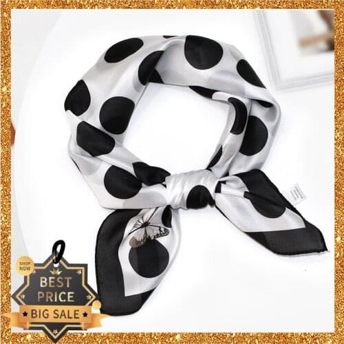 2020 New Print Women Scarf 58cm Square Pashmina Twill Silk Feeling Ladies Kerchief Luxury Autumn Hijab Fashion Shawls and Wraps