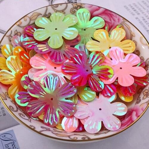 220pcs/lot 30mm Flower Six Petals With 1 Center Hole Clothing DIY Dress Accessory Sewing Materials Sequin Mix Colors Spangles