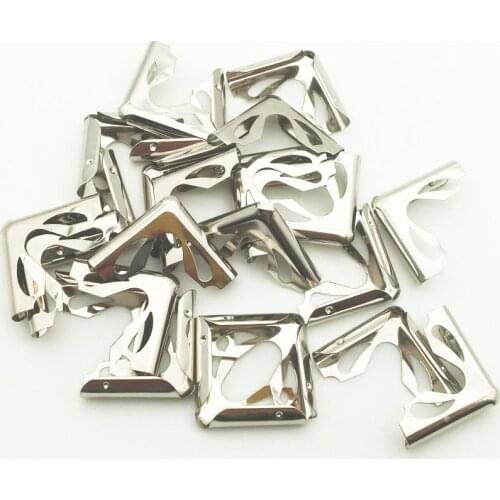 50PCS/Lot 22X22X6mm Silver Metal Book Corners For Photo Albums Menus Folders DIY Scrapbooking Decor Corner Protectors WD0280