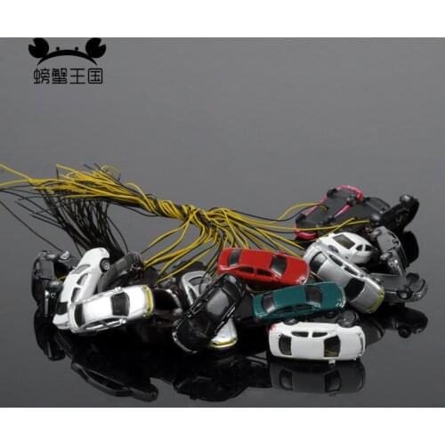 50pcs/lot Building Street Layout miniature Flaring Model light Car 1:150 1:200 Scale Train Scenery Layout
