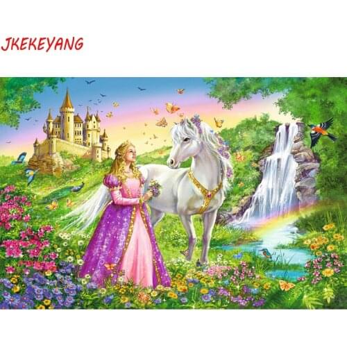 5D DIY square/round Diamond painting Beauty and unicorn Cross Stitch Diamond Embroidery Pattern Rhinestone home decor J1112