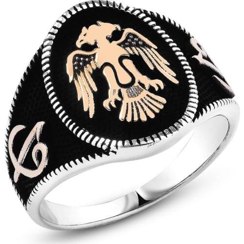 925 sterling Silver Elifvav Detailed Seljuk Eagle Ring