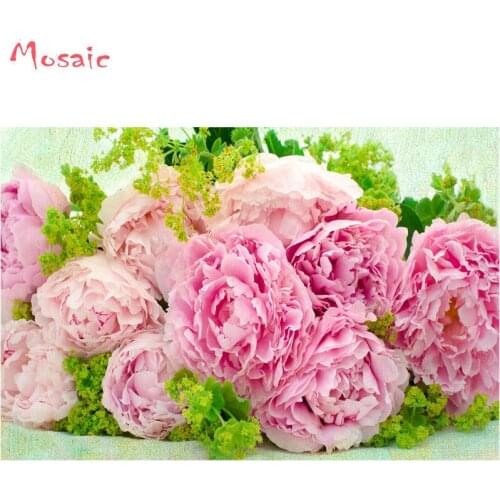 Diamond Embroidery Full Square Diamond Painting Red Peony Flower Pictures Of Rhinestones Diamond Mosaic Sale Home Decoration
