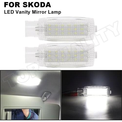 Car LED Interior Sun Visor Vanity Mirror Light Reading Lamps For Skoda Superb 2002 2003 2004 2005 2006 2007 2008 OEM# 3B0947109
