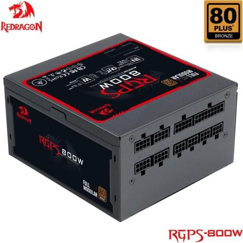 REDRAGON RGPS 800W PC PSU Power Supply 80PLUS Bronze Gaming Quiet 120mm Fan 24pin ATX/EPS 12V PFC FULL MODULAR computer BTC