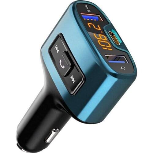 Bluetooth 4.2 FM Transmitter Wireless Radio Adapter Receiver With USB Car Charger 5V/2.4A Type-C port 5V/3A Car MP3 Player