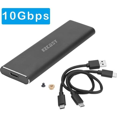 VKTECH Hard Disk Box M2 SSD Case NVME PCIe Enclosure M.2 to USB Type C 3.1 GEN2 M Key Adapter support for Windows /for Mac OS
