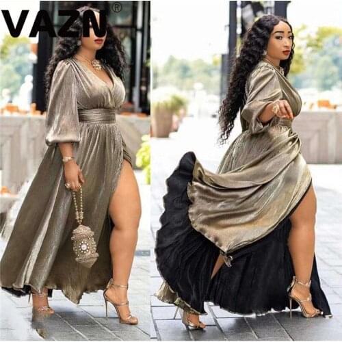 VAZN Elegant Age reduction Chic Dress O-neck Young Lady Dress New Fashion Women Long Sleeve Sexy Club Vestidos