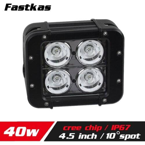 FASTKAS 4.5" 40W LED Work Light Bar for Truck Motorcycle ATV CREE Chip LED Offroad Light Bar 4X4 Fog Light LED Drive Light