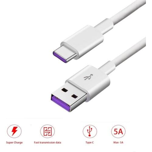 Wire Type C Cable For Huawei Honor 10 V10 Note 10 USB 2.0 C Data Sync Super Charge Charging 5A Mobile Phone Fast Charger Cable