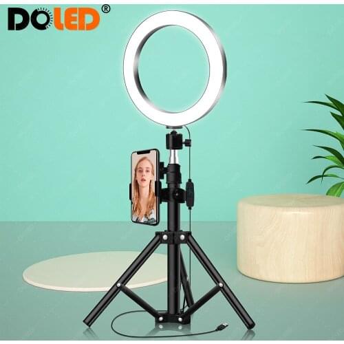 Doled Selfie Ring Light with Tripod Stand for Beauty Lighting of Makeup Photography Live Stream Youtube Video Online Meeting