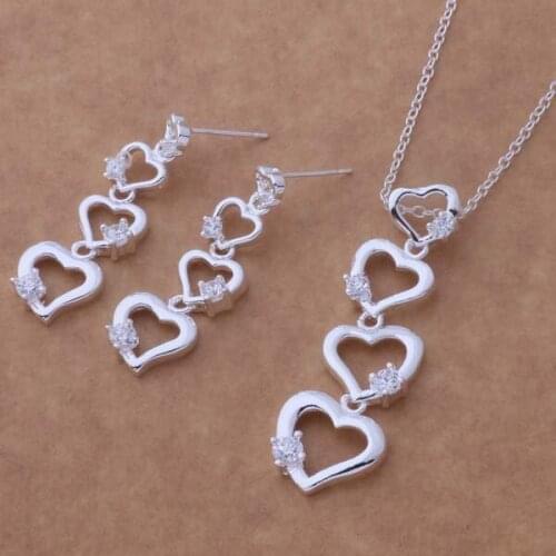 AS332 Hot 925 sterling silver Jewelry Sets Earring 516 + Necklace 103 /bpoakgva anoajeva