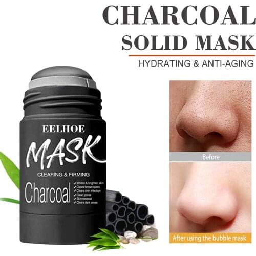 Vitamin C Purifying Clay Mask Stick Bamboo Charcoal Deep Clean Mud Blackhead Remover Oil Control Anti-Acne Solid Mask Skin Care