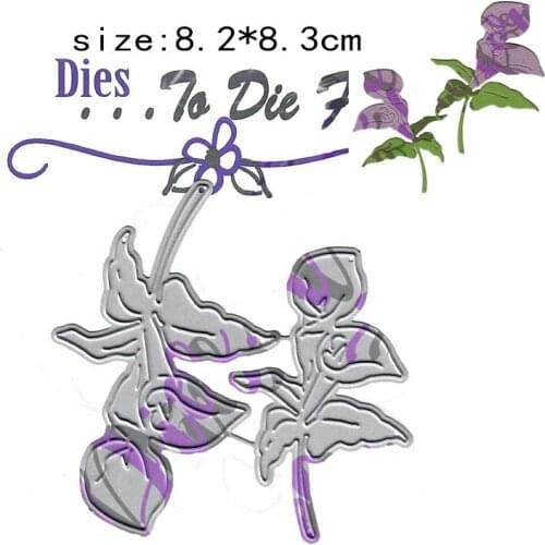 Valentines Day Purple Rose Metal Cutting Dies DIY Scrapbooking Photo Album Decorative Embossing DIY Paper Cards Cutting Molds