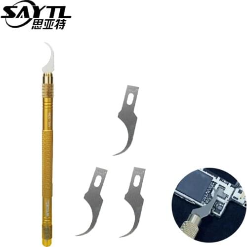 SAYTL Multifunctioal CPU IC Glue Remover Knife Thin blade motherboard BGA chip glue Cleaning Scraping Pry Repair Knife