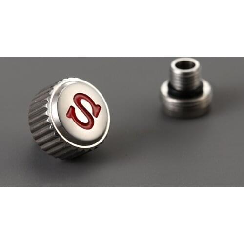 Mod Diy Silver Black Gold SKX007 Watch Crown Double Gasket Fashion 'S' Mod Parts Fit For Seiko 6105 Watch Movement watch Tools