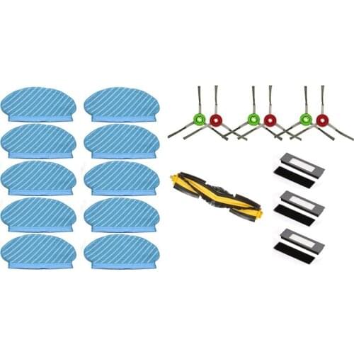 10Pcs Mop Cloth Pads Set for Ecovacs Deebot Ozmo 920 950 Vacuum Cleaner Parts with HEPA Filter Main Roller Side Brush