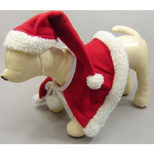 2016 new dogs cats Santa Claus hat and shawl costume pet dog cat Christmas apparel doggy grooming 1pcs S M L