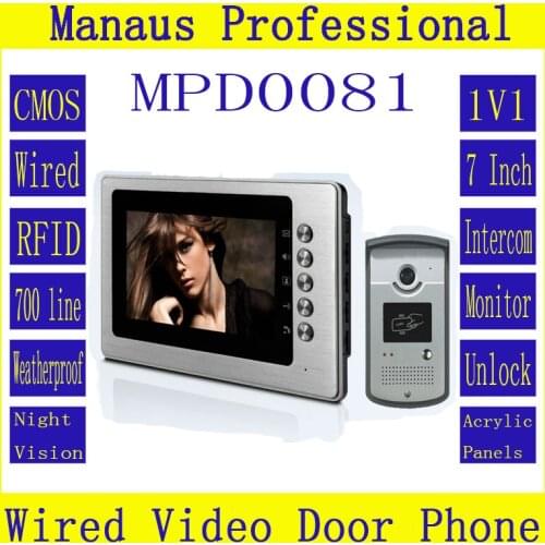 Wholesale One to One Video Doorphone Kit Configuration,Smart Home 7 inch Screen Display RFID Video Intercom Phone D81b