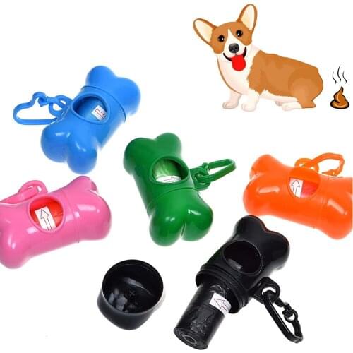 Bone Shape Dog Poop Bag Holder Cleaning Supplies Plastic Dog Waste Bag Dispenser Pet Poo Bags for Dogs Bags Roll Pet Accessories
