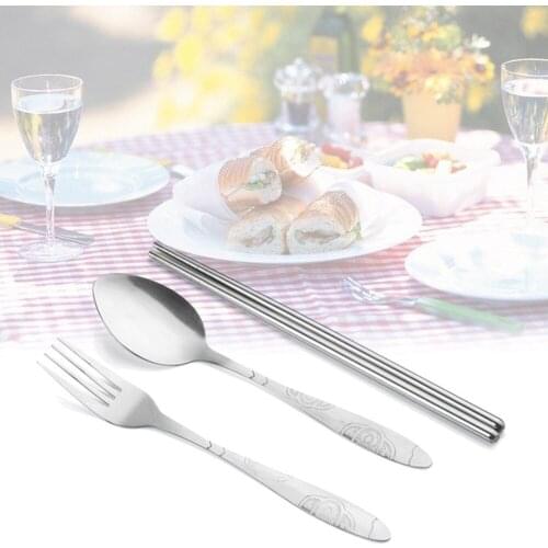 Portable cutlery stainless steel fork spoon knife set travel cutlery dinner set Upgraded Reusable Utensils with Case Flatware