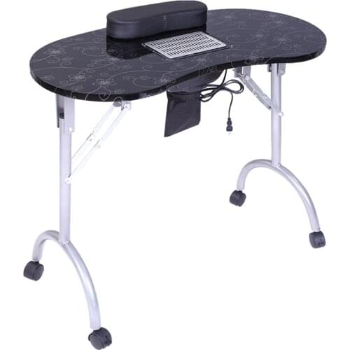 Portable Foldable Manicure Table Spa Beauty Salon Nail Dust Collector Desk With Nails Vacuum Cleaner Wrist Cushion Nail Fan