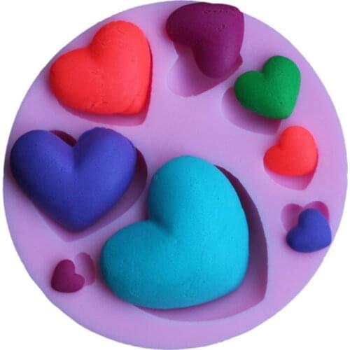 Various Love Heart Silicone Mold Soap Mould 3D Fondant Mold Cake Chocolate Pastry Craft Cake Decorating Soap Making Supplies
