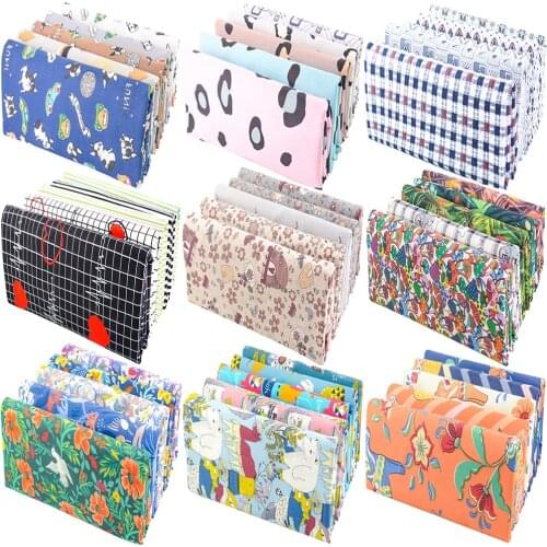 Teramila Colourful Pre Cut Fat Quarter Bundle Cartoon Printed Cotton Cloth For Sewing Needlework Patchwork DIY Material Assorted