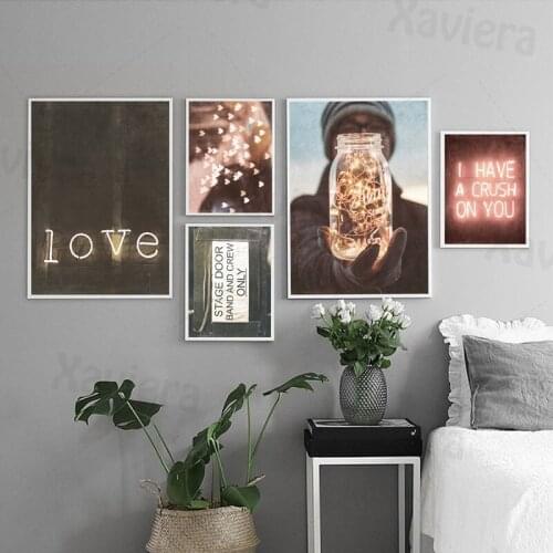 Romantic Neon Sign Love Photography Poster Hd Art Print Picture Unframed Home Decor Bedroom Canvas Painting Valentines Day Gift