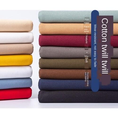 Twill Fabric Cotton 100% Kids for Cloth Dress Sewing DIY Black White Blue and Red Solid Color Thicken Brocade