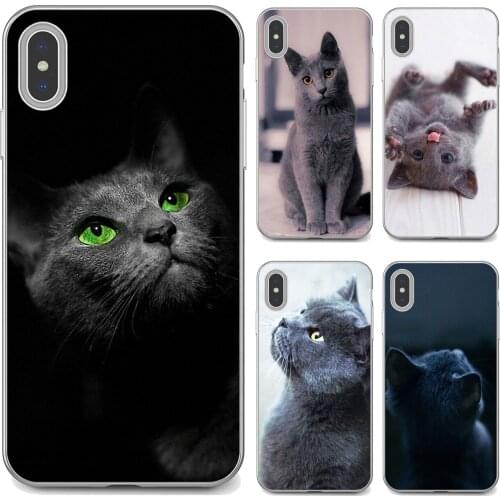 Silicone Phone Skin Case For Huawei Nova 2 2i 3 3i Y3 Y5 Y6 Y7 Y9 Prime 2015 2016 2017 2018 2019 Russian-Blue-Kitten